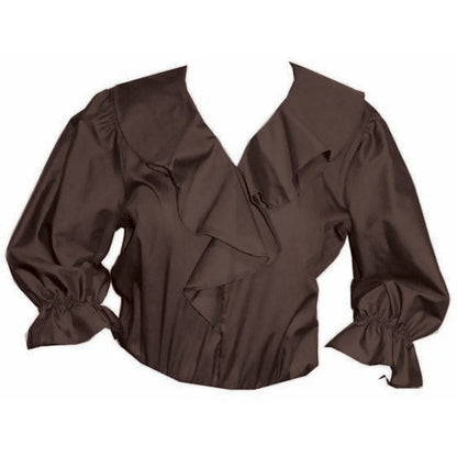 Shawl Collar Blouse in Brown