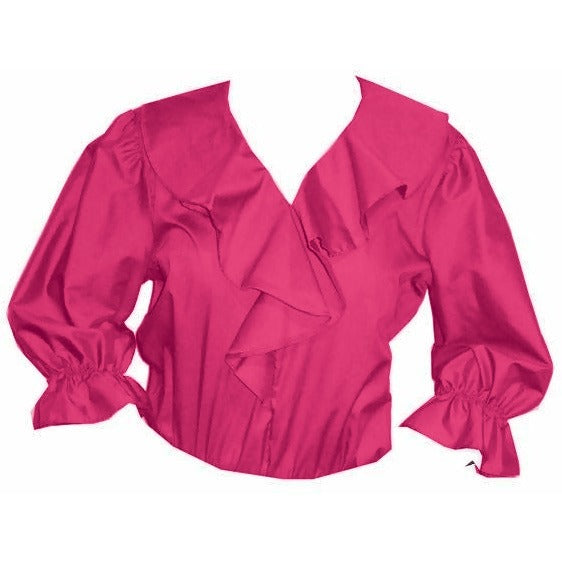 Shawl Collar Blouse in Fuchsia