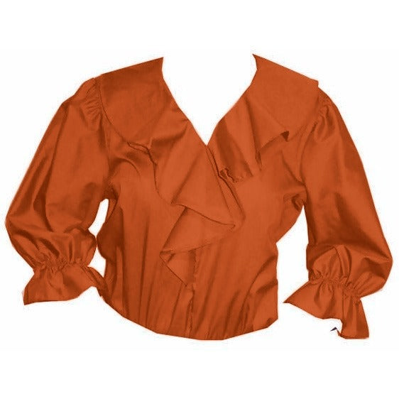 Shawl Collar Blouse in Orange
