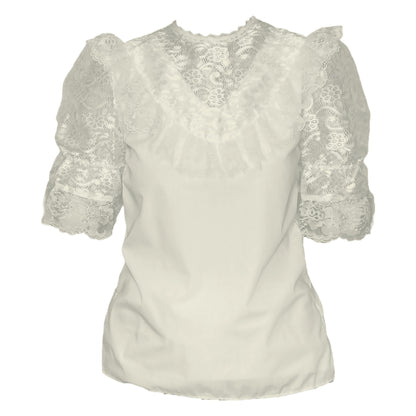 Elegant Laced Blouse in Beige