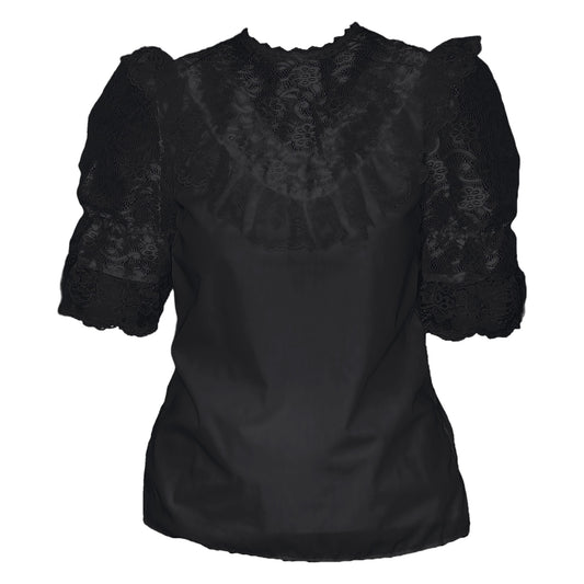 Elegant Laced Blouse in Black