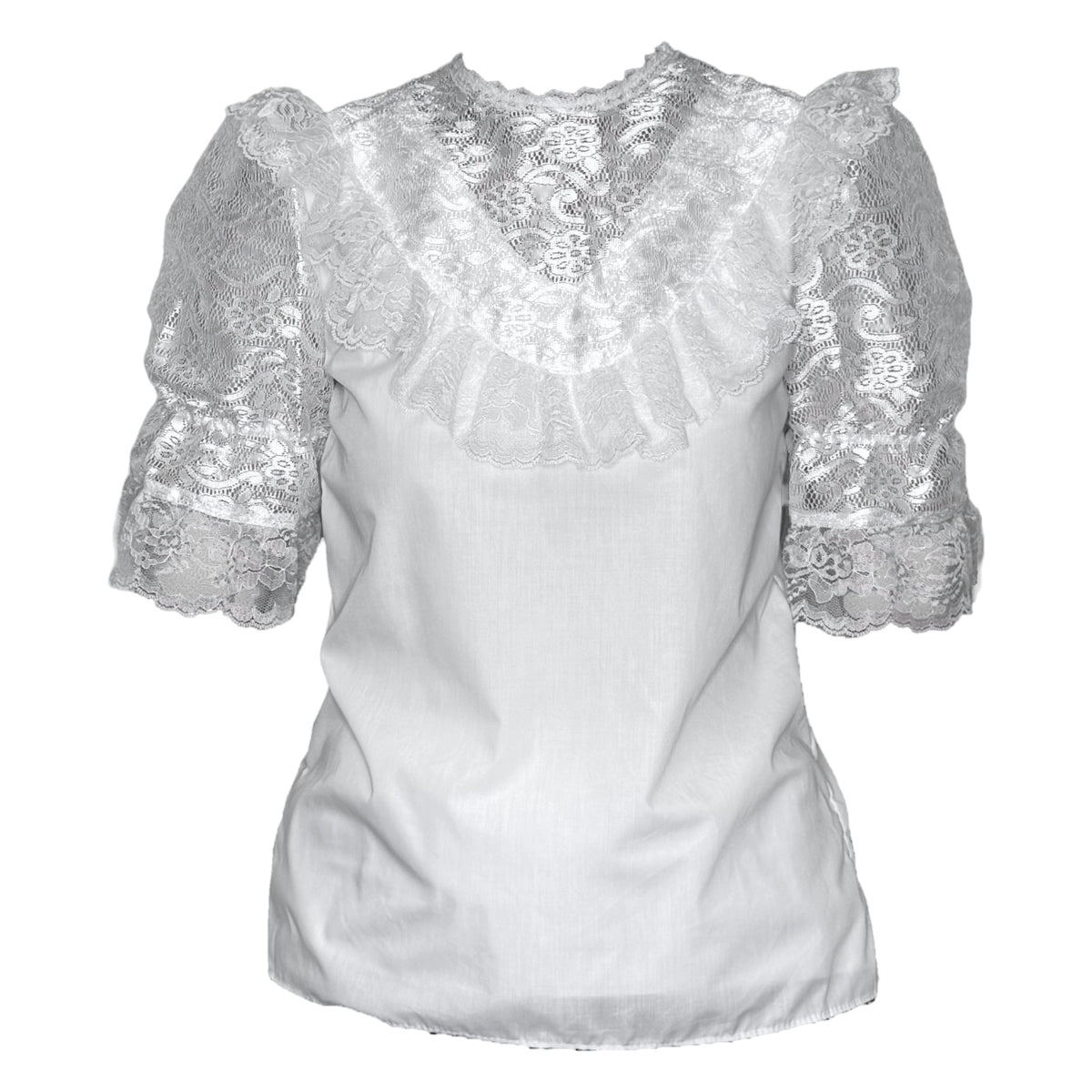 Elegant Laced Blouse in White