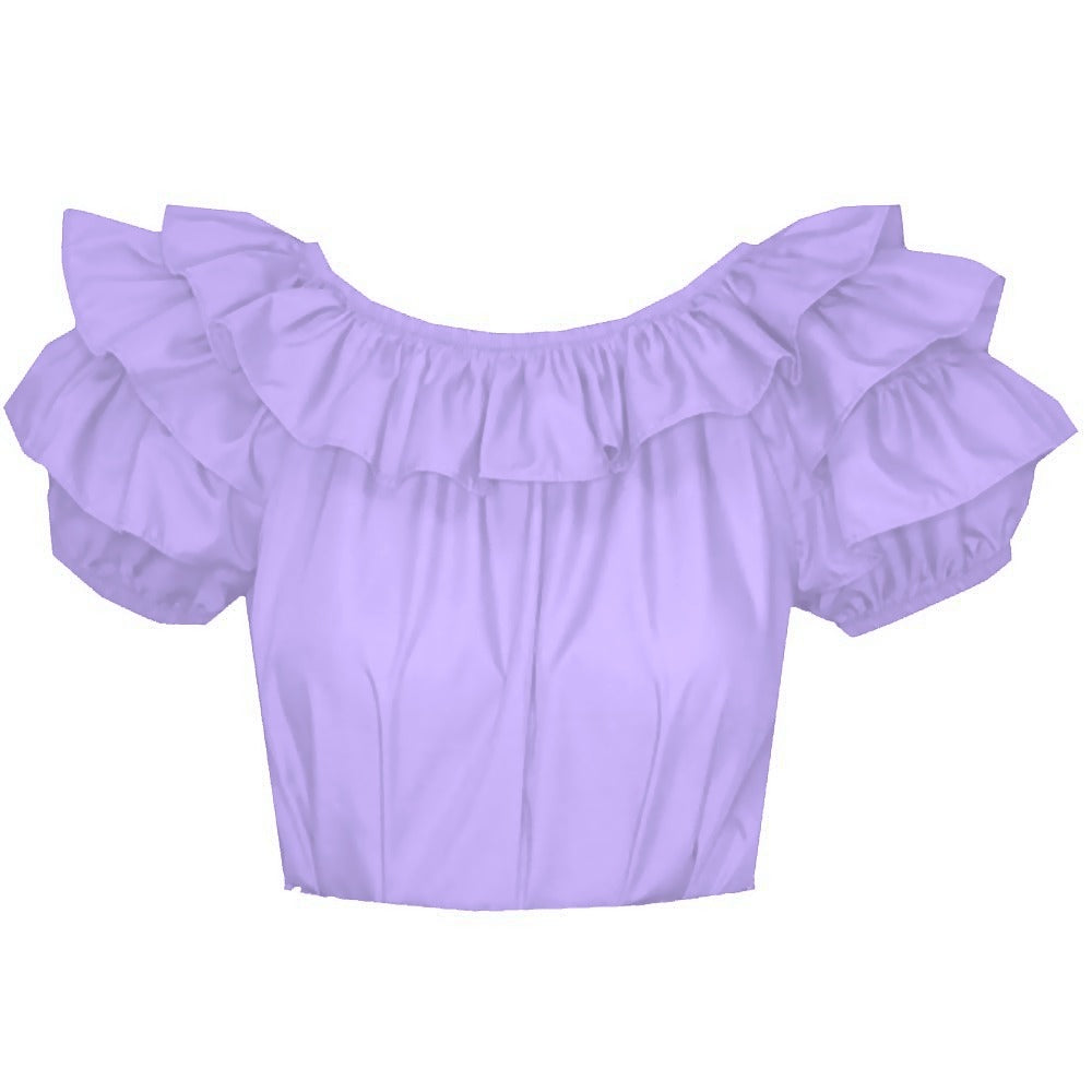 Triple Ruffle Blouse in Lilac