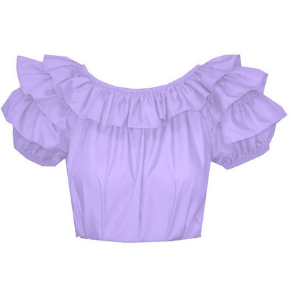 Triple Ruffle Blouse in Lilac