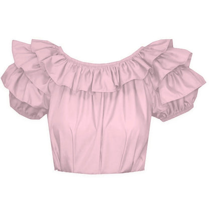 Triple Ruffle Blouse in Pink