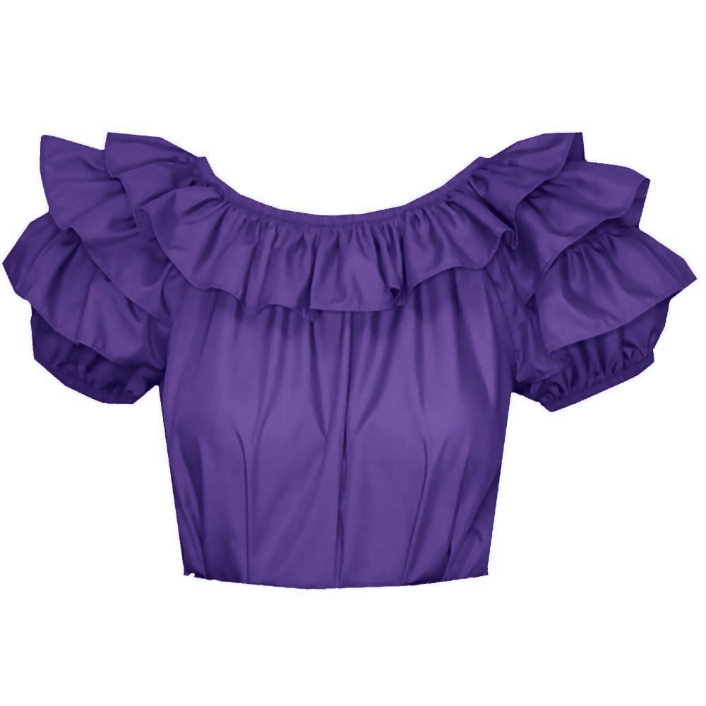 Triple Ruffle Blouse in Purple