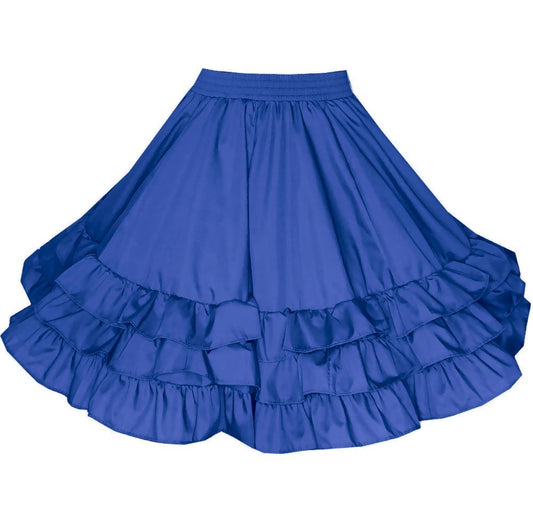 3 Ruffle Square Dance Skirt in Royal