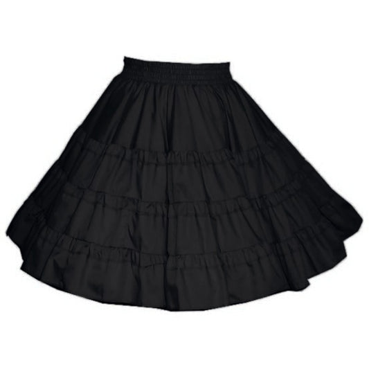 Double Ruffle Square Dance Skirt in Black