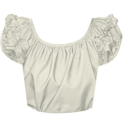 Basic Ruffle Blouse in Beige