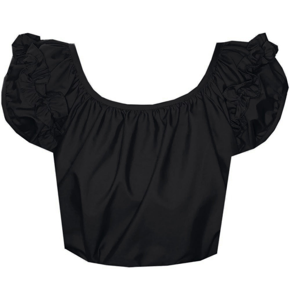 Basic Ruffle Blouse in Black