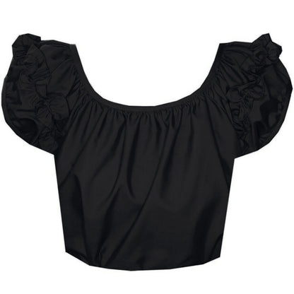 Basic Ruffle Blouse in Black