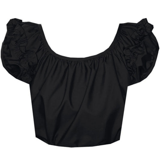 Basic Ruffle Blouse in Black