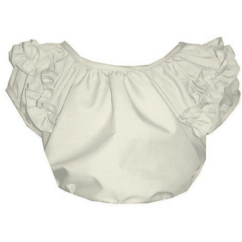 Childrens Ruffle Blouse in Beige