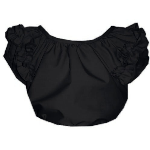 Childrens Ruffle Blouse in Black