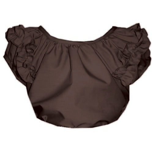 Childrens Ruffle Blouse in Brown