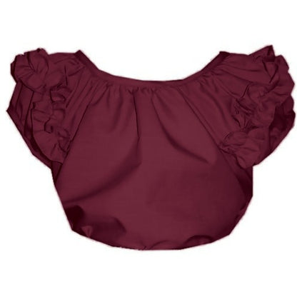Childrens Ruffle Blouse in Burgundy