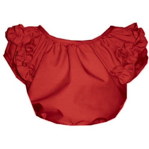 Childrens Ruffle Blouse in Red