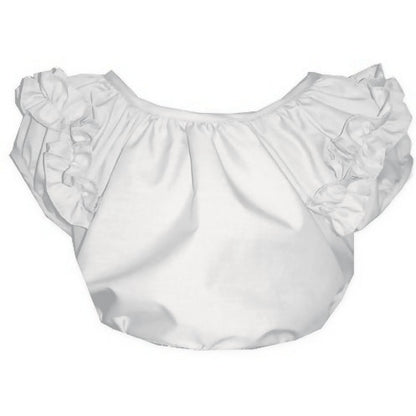 Childrens Ruffle Blouse in White