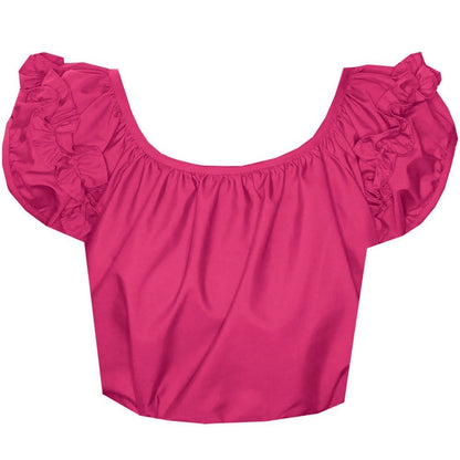 Basic Ruffle Blouse in Fuchsia