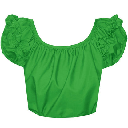 Basic Ruffle Blouse in Kelly