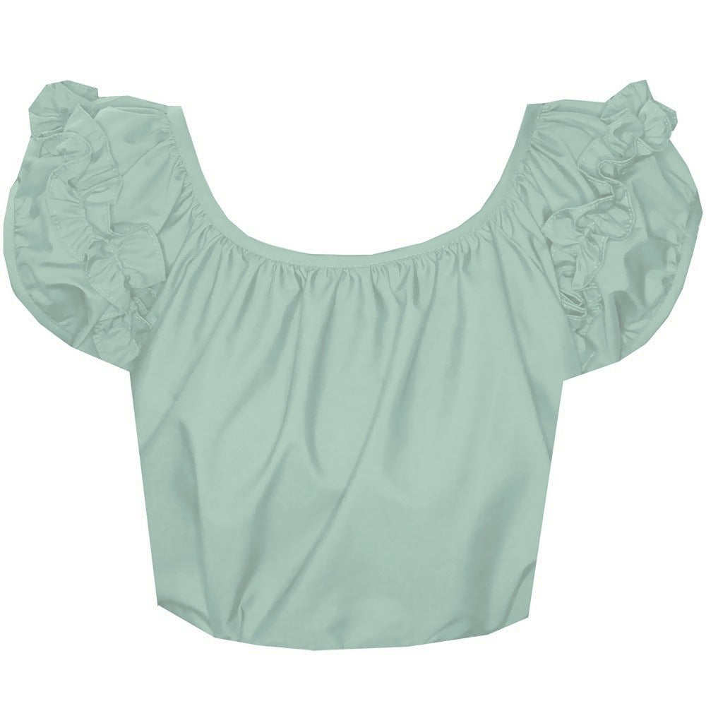 Basic Ruffle Blouse in Mint