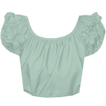 Basic Ruffle Blouse in Mint