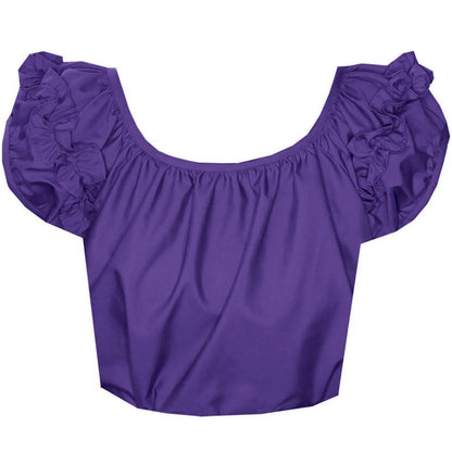 Basic Ruffle Blouse in Purple