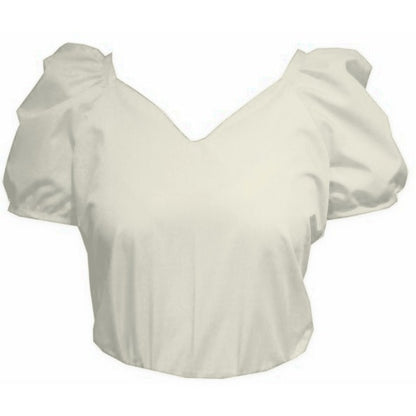 Sweetheart Neck Blouse in Beige