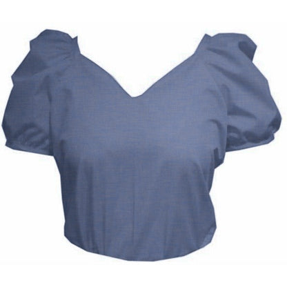 Sweetheart Neck Blouse in Chambray