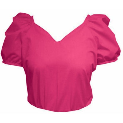 Sweetheart Neck Blouse in Fuchsia
