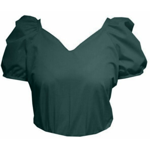 Sweetheart Neck Blouse in Hunter