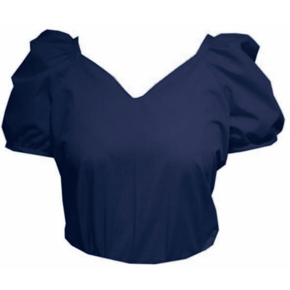 Sweetheart Neck Blouse in Navy