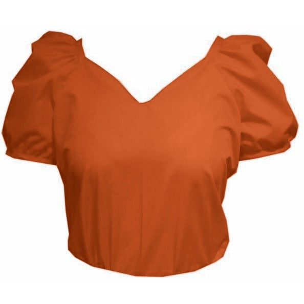 Sweetheart Neck Blouse in Orange