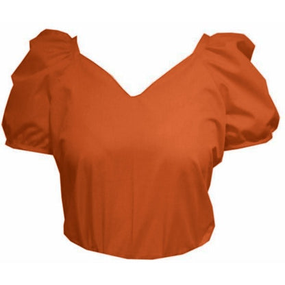 Sweetheart Neck Blouse in Orange