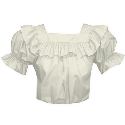 Square Neck Blouse in Beige