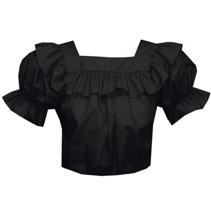 Square Neck Blouse in Black