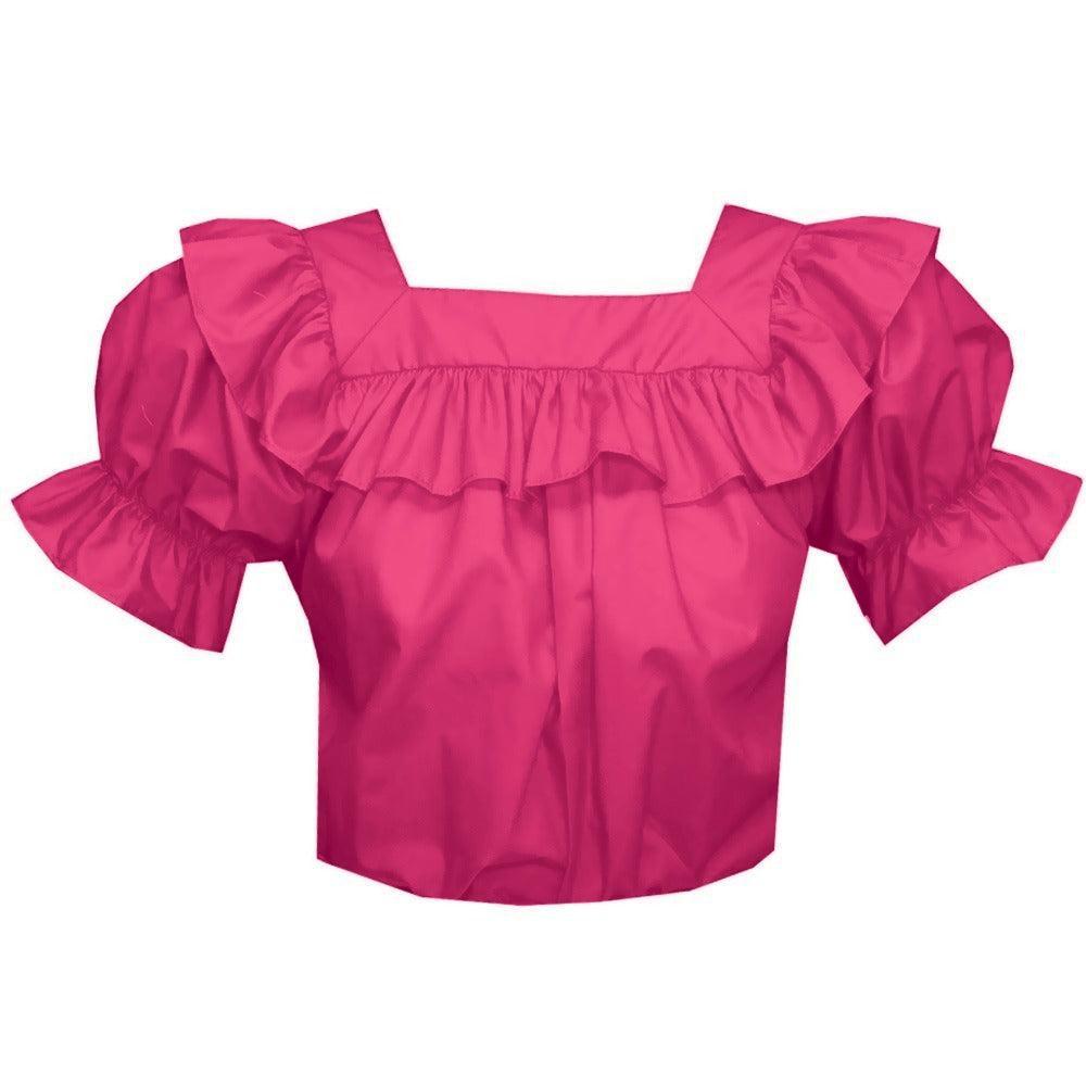 Square Neck Blouse in Fuchsia
