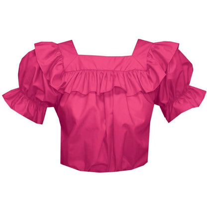 Square Neck Blouse in Fuchsia