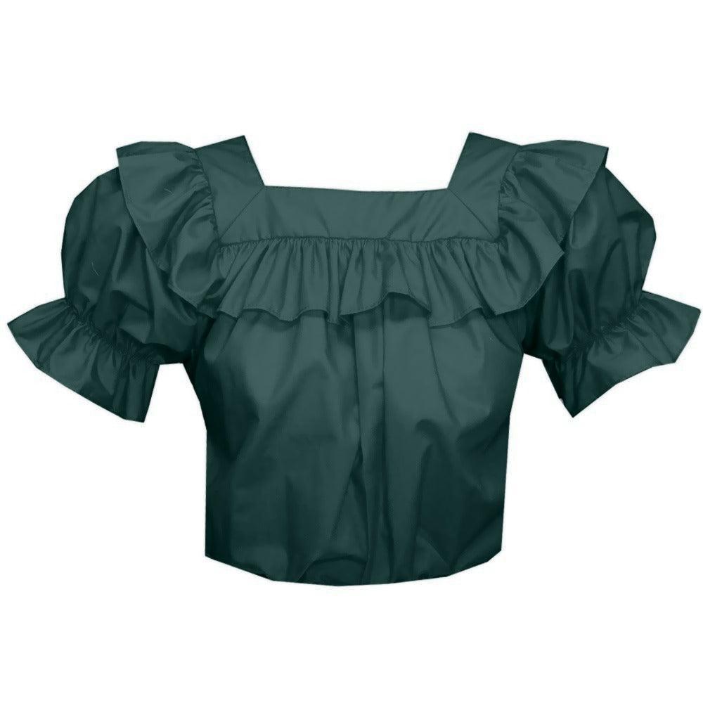 Square Neck Blouse in Hunter
