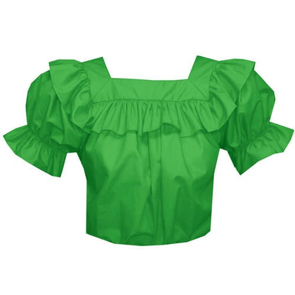 Square Neck Blouse in Kelly