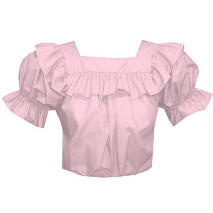 Square Neck Blouse in Pink