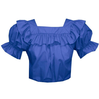 Square Neck Blouse in Royal