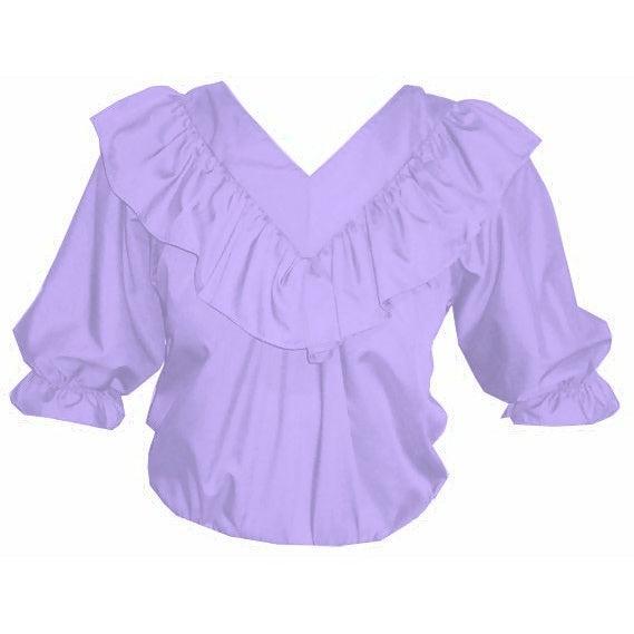 V Neck 3/4 Sleeve Blouse in Lilac