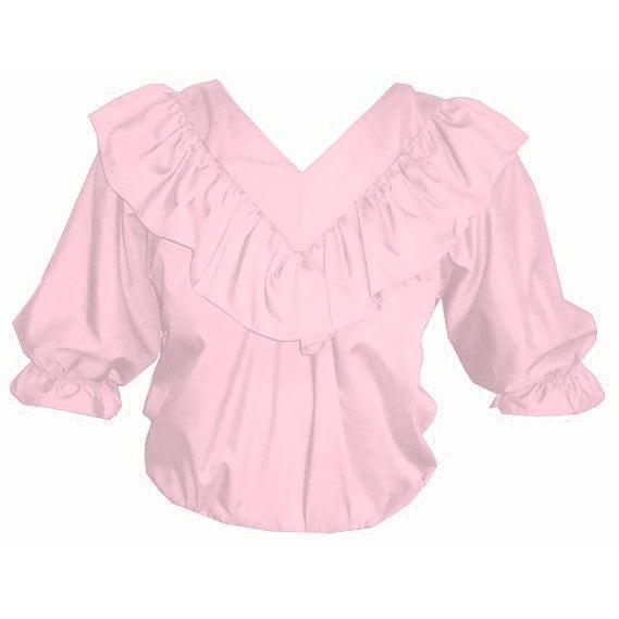 V Neck 3/4 Sleeve Blouse in Pink