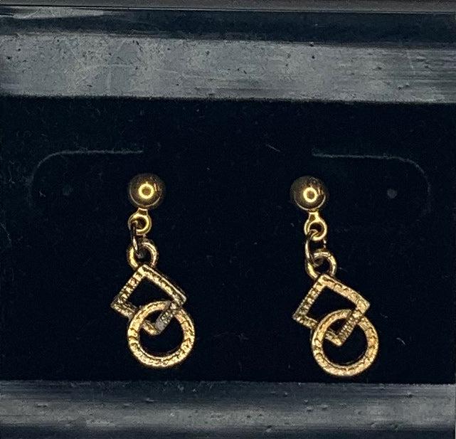 Gold Dangling Square &amp; Round Dance Earrings, Jewelry - Square Up Fashions