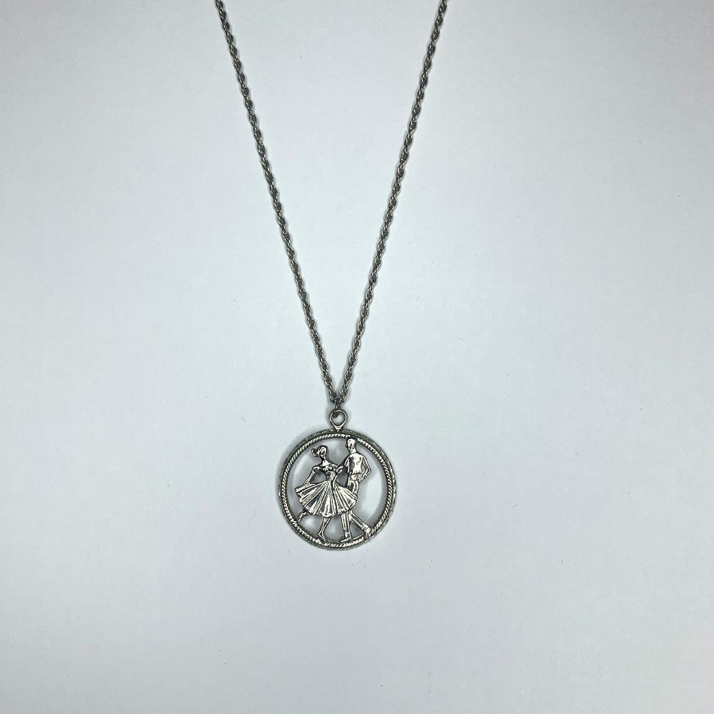 Silver Square Dancers Necklace, Jewelry - Square Up Fashions