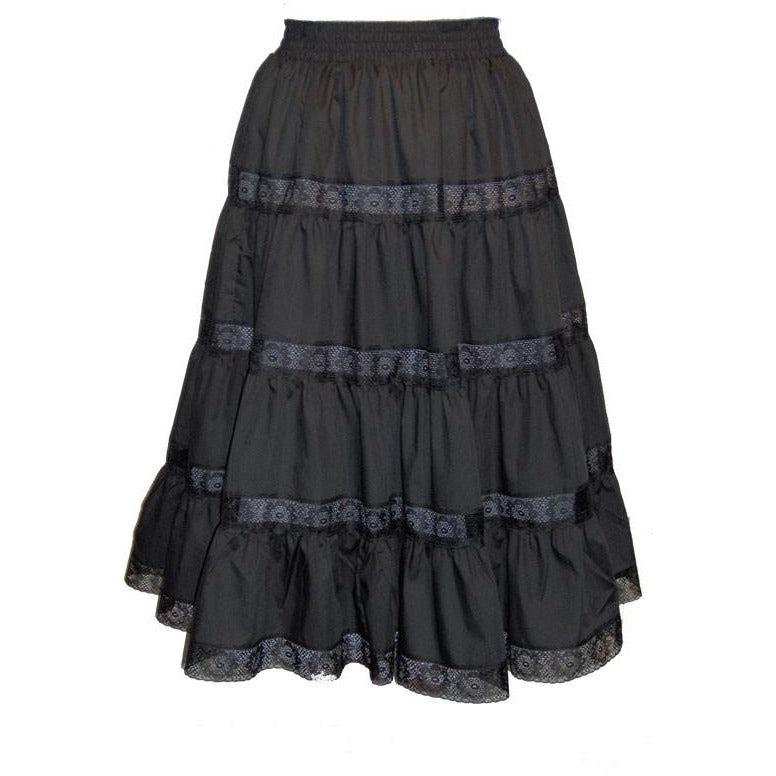 4 Tier Lace Prairie Skirt, Prairie - Square Up Fashions