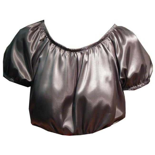 Shiny Charmeuse Peasant Blouse, Blouse - Square Up Fashions