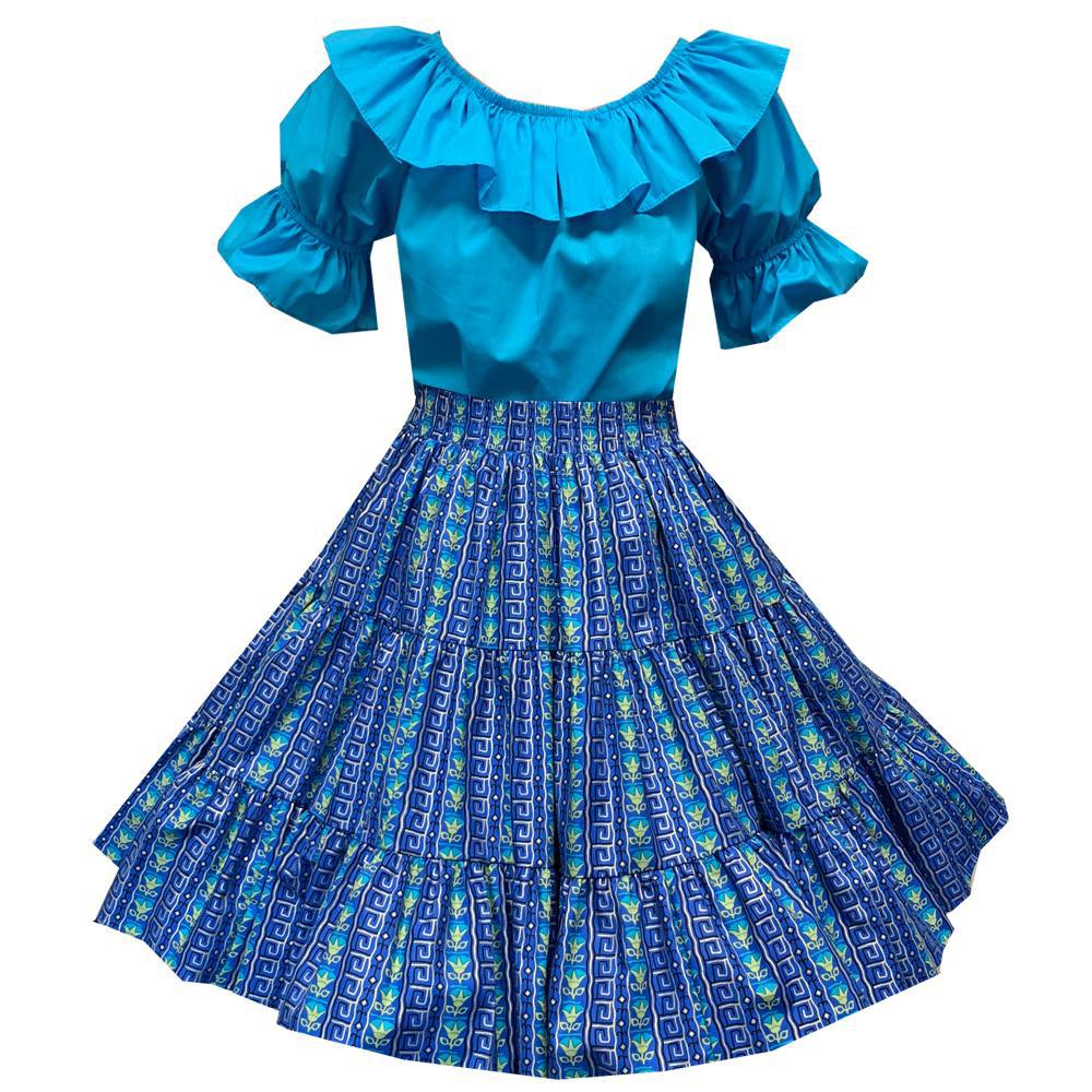 Geometric Stripe Square Dance Outfit, Set - Square Up Fashions