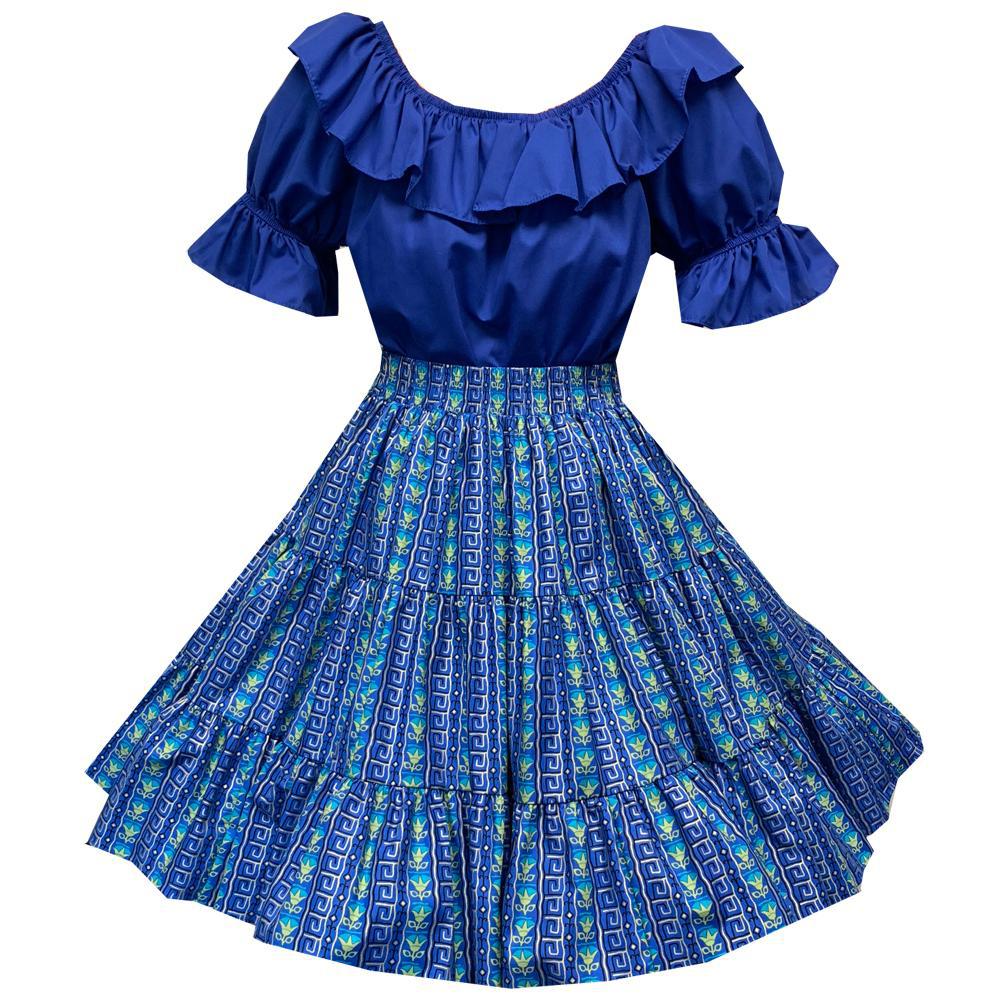 Geometric Stripe Square Dance Outfit, Set - Square Up Fashions